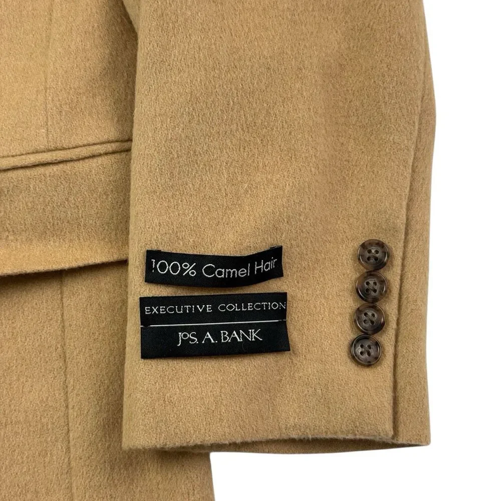 NEW Jos A Bank Executive Gordon 100% Camel Hair Flannel Blazer Sport Coat 42 L